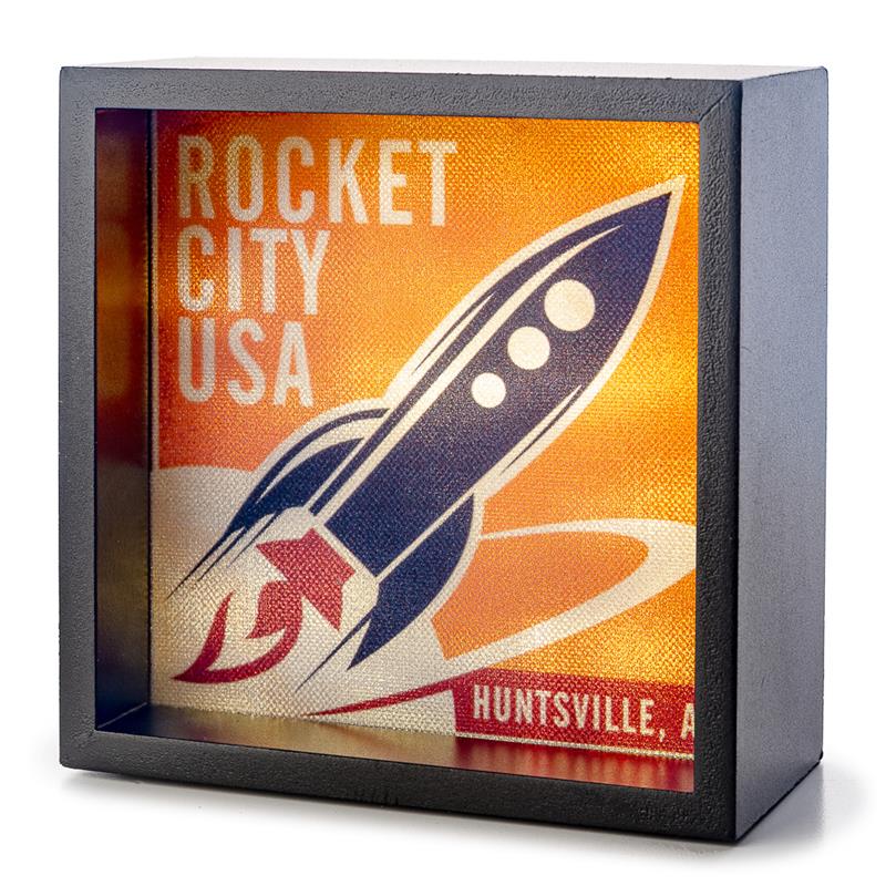 Orange Vintage Rocket City Light Box,ROCKET CENTER,LBX-BK-26603